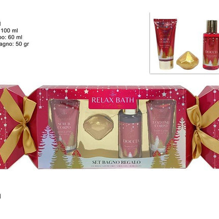Set Regalo Natale a Caramella 4 Pezzi - Relax Bath Sweet Coffee Linea Corpo | Cofanetto Regalo Natalizio con Scrub, Docciaschiuma, Lozione e Bomba da Bagno Tutto Tutto Meno Meno®