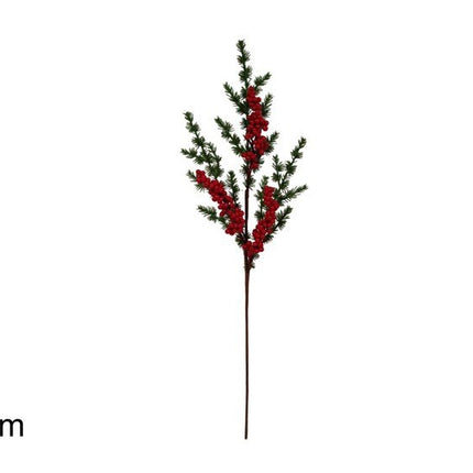 Ramo di Bacche Rosse Artificiali Natalizie – Stelo Decorativo per Vasi e Ghirlande