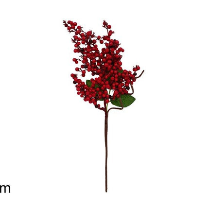 Ramo di Bacche Rosse Artificiali Natalizie – Stelo Decorativo per Vasi e Ghirlande