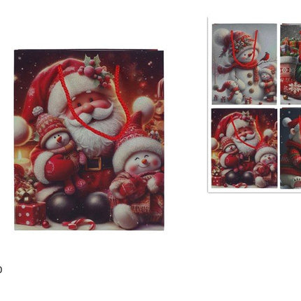 Buste Regalo Natalizie in Cartoncino con Cordino - 4 Grafiche Assortite e 6 Misure 20 x 9 x 25h cm Due Esse