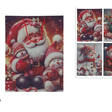 Buste Regalo Natalizie in Cartoncino con Cordino - 4 Grafiche Assortite e 6 Misure 33 x 11 x 42h cm Due Esse