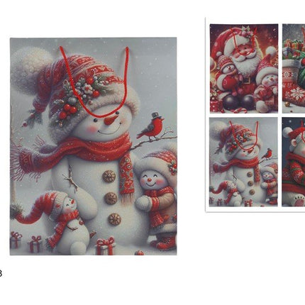 Buste Regalo Natalizie in Cartoncino con Cordino - 4 Grafiche Assortite e 6 Misure 38 x 11 x 50h cm Due Esse