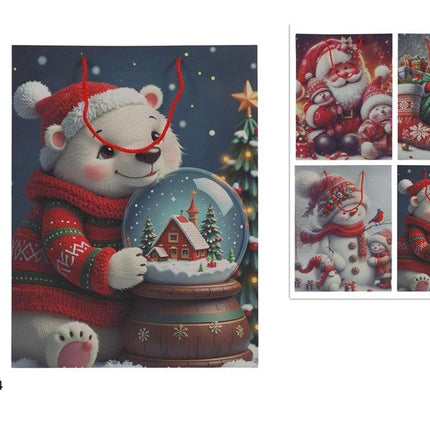Buste Regalo Natalizie in Cartoncino con Cordino - 4 Grafiche Assortite e 6 Misure 44 x 17 x 61h cm Due Esse