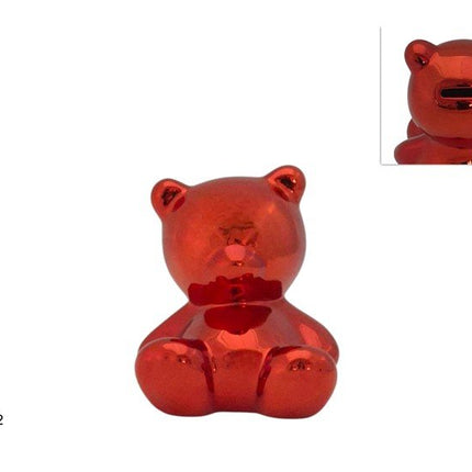 ORSETTO SALVADANAIO CM.16 / CM.13 - ROSSO / ORO