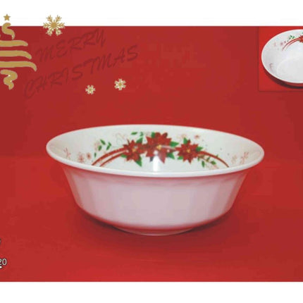 Insalatiera Natalizia in Melamina 20x7,5 cm - Decoro Stella di Natale