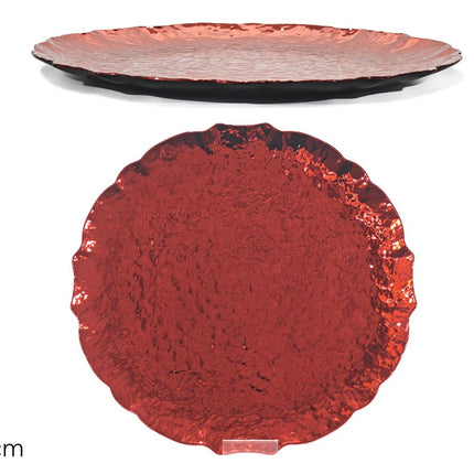 Sottopiatto Natalizio Elegante in Polipropilene Ø 33 cm Rosso Due Esse