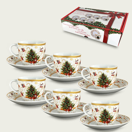 TAZZINE CAFFE' CONF. 6 PZ. C/PIATT. DEC. CHRISTMAS TREE Tutto Tutto Meno Meno®