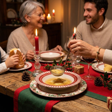 Servizio Piatti 18 Pezzi Charme Natale Le Bacche in Ceramica Natalizio Tavola D&D Casalinghi