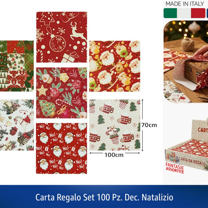 Carta Regalo Set 100 Pz. Dec. Natalizio CBL Grafiche Srl