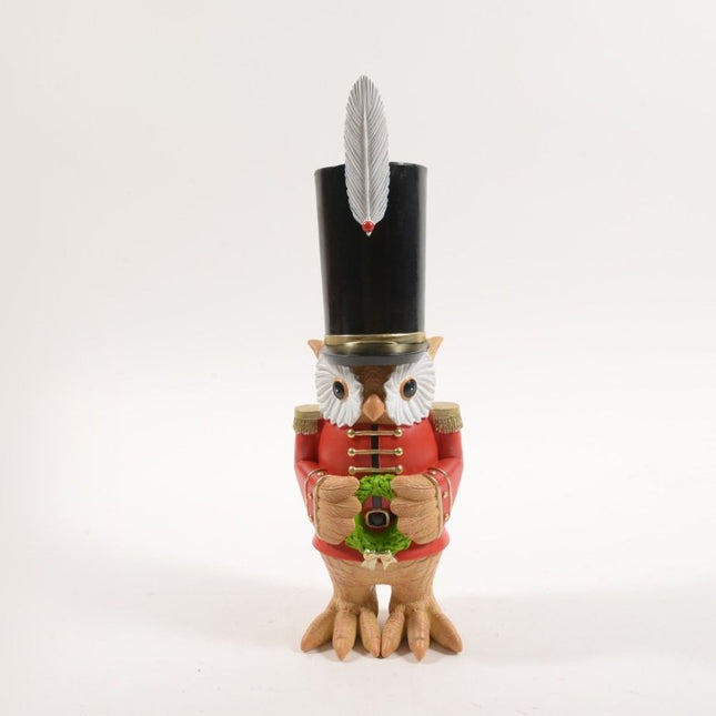 Gufo Soldato in Resina 13x10x43 cm | Statuetta Decorativa e Personaggio da Collezione Mercury srl