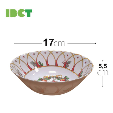 Insalatiera e Cestino Natalizio in Melamina – Collezione "Merry Christmas" Tondo Ø 17 cm I.B.C.