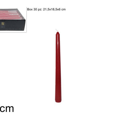 Candele Classiche da Tavola – Stearica Avorio e Liscia Rossa (Disponibile in Varie Misure)