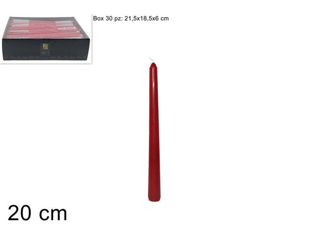Candele Classiche da Tavola – Stearica Avorio e Liscia Rossa (Disponibile in Varie Misure) ROSSO - h.20 cm Due Esse