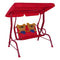 Dondolo da Giardino per Piccoli, Altalena con Tettuccio, Disponibile con Decorazioni Colorate, Tubo 30mm, Nylon, 115x75x110cm, Portata 80kg Orso Due Esse