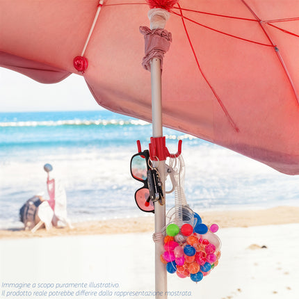 Gancio per Ombrellone da Spiaggia in PVC – Regolabile – Ø max 32 mm – Colori Assortiti Due Esse