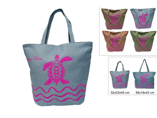 BORSA MARE JUTA TARTARUGHE 2 ASS. 6 COLORI Due Esse