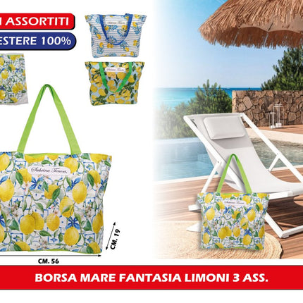 BORSA MARE FANTASIA LIMONI 3 ASS. Due Esse
