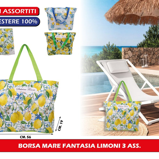 BORSA MARE FANTASIA LIMONI 3 ASS. Due Esse