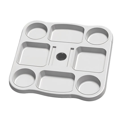 Tavolino Vassoio per Ombrellone 37x37 cm – 8 Scomparti, Foro Ø22-40 mm, in Plastica Bianca – Ideale per Bibite, Oggetti e Smartphone in Spiaggia o Giardino Due Esse