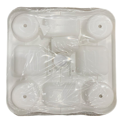 Tavolino Vassoio per Ombrellone 37x37 cm – 8 Scomparti, Foro Ø22-40 mm, in Plastica Bianca – Ideale per Bibite, Oggetti e Smartphone in Spiaggia o Giardino Due Esse
