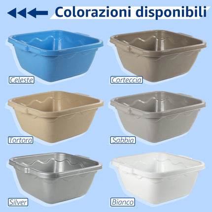 Bacinella Vulcano Quadra – 3 Misure e Diversi Colori, Made in Italy! Duplast