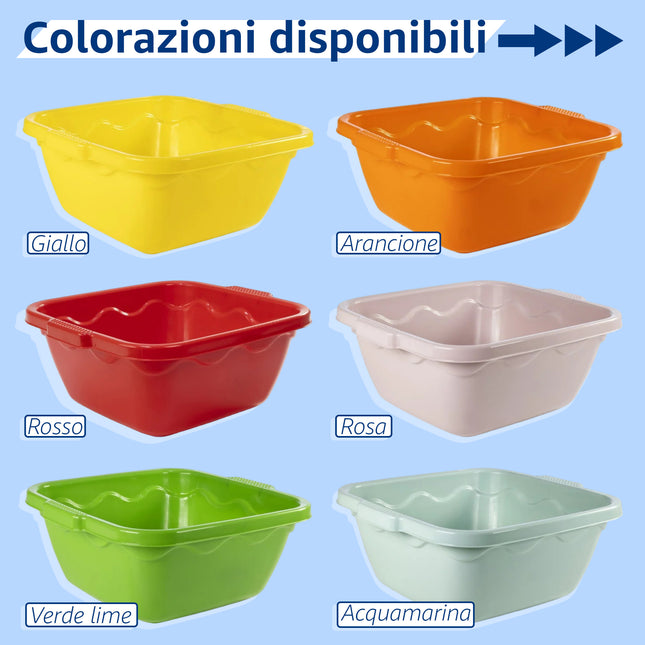 Bacinella Vulcano Quadra – 3 Misure e Diversi Colori, Made in Italy! Duplast