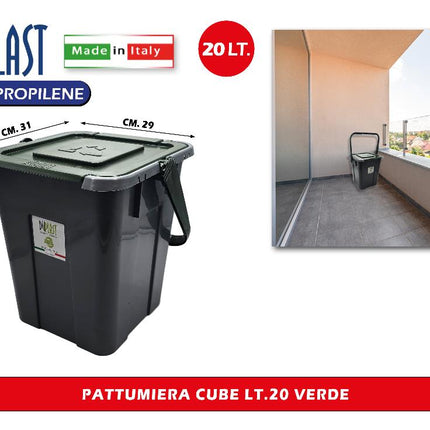 Duplast Pattumiera Cube Lt.20 Contenitore Per Rifiuti Design Compatto E Funzionale