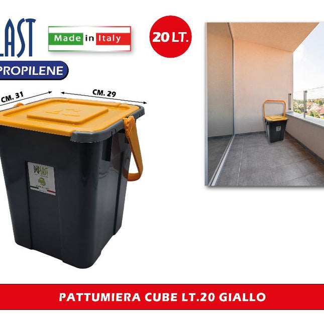 Duplast Pattumiera Cube Lt.20 Contenitore Per Rifiuti Design Compatto E Funzionale Duplast