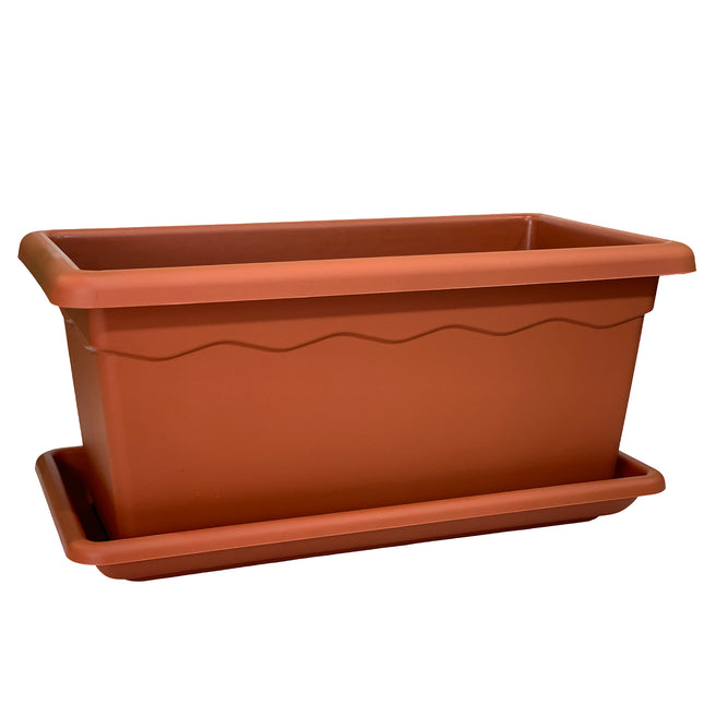 Duplast Fioriera Vulcano Colore Terracotta Misure 60/80/100 cm Made in Italy Fioriera + Sottofioriera Duplast