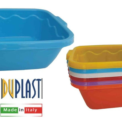 Duplast Bacinella Vulcano Quadrata Polipropilene 13 Lt – 34X34X14H Cm, Colori Assortiti, Robusta E Pratica
