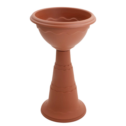 Duplast Calice Vulcano Doppio Bordo in Terracotta e Bianco