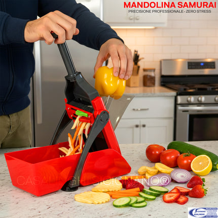 Mandolina Samurai Originale Inox + Taglio Verticale + Sicurezza Totale Arca