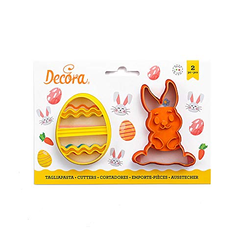 Set 2 Tagliapasta Coniglio E Uovo Decorato – Forme Pasquali In Plastica Per Biscotti Creativi E Feste A Tema Primavera