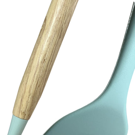 Set 12 Utensili Cucina in Silicone e Legno Naturale – Antiaderenti, Non Graffiano, Resistenti − 40 ° / + 230 ° C −40°/+230°C, BPA Free – Con Contenitore Fatigati