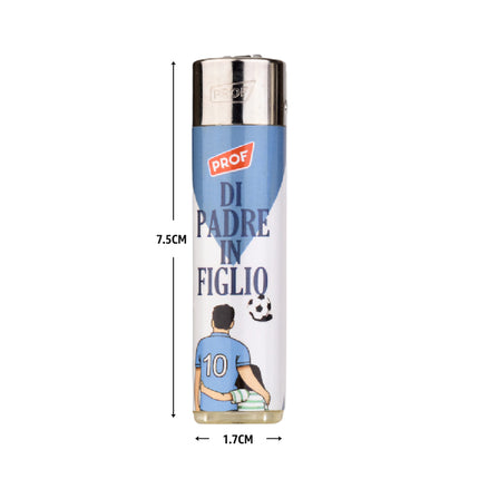 Box 25 Accendini a Pietrina Tema Napoli Sport & Calcio - Ricaricabili 5 Grafiche Polyflame