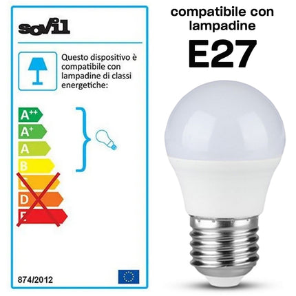 Sovil Applique In Basso E27 Lampada Lanterna