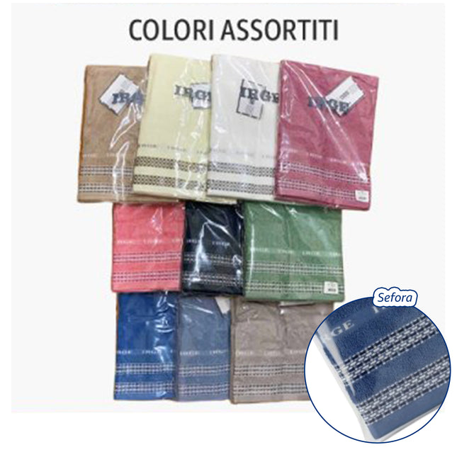 Irge Coppia Asciugamani in Spugna 100% Cotone, Set Viso 50x100 cm + Ospite 40x60 cm Sefora Irge