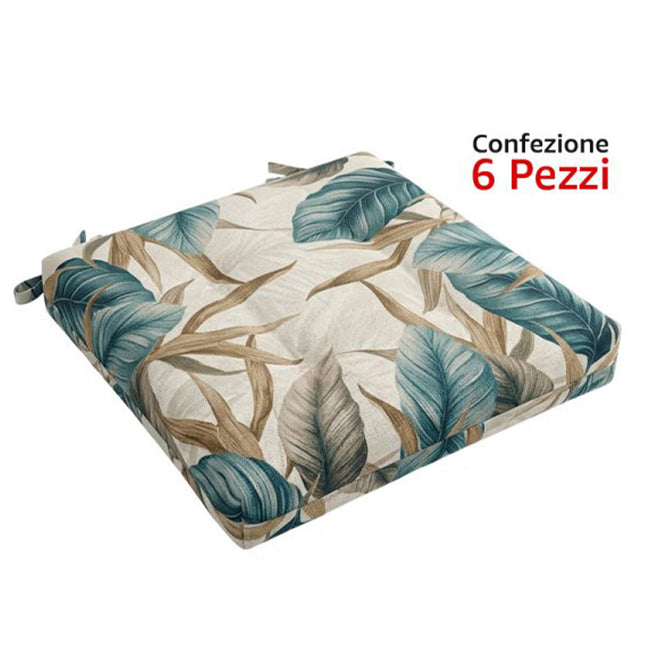 Set 6 Cuscini Sedie IRGE 37x37 cm Dis. Yvonne | Coprisedia Imbottiti Colori Assortiti Irge