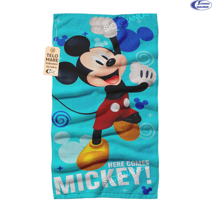 Telo Mare Bambino in Poliestere 70x140 cm, con Fantasie Spiderman, Mickey Mouse e Minnie EOL Distribuzione