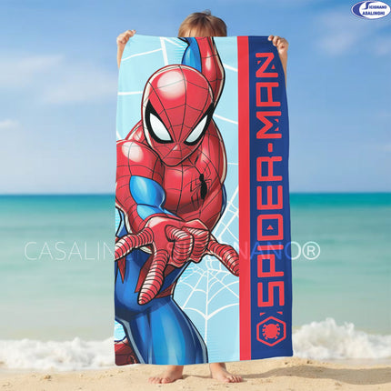 Telo Mare Bambino in Poliestere 70x140 cm, con Fantasie Spiderman, Mickey Mouse e Minnie EOL Distribuzione
