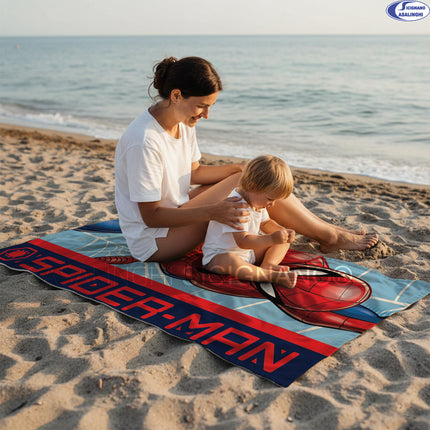 Telo Mare Bambino in Poliestere 70x140 cm, con Fantasie Spiderman, Mickey Mouse e Minnie Spiderman EOL Distribuzione