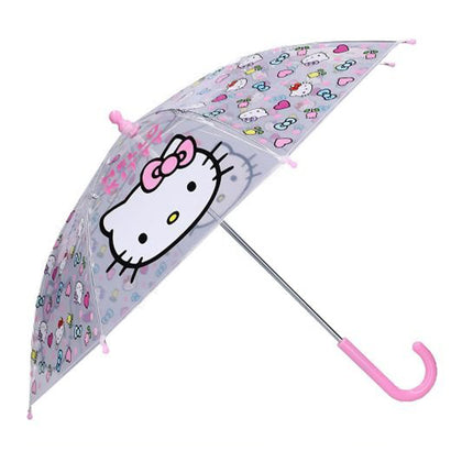Ombrello Trasparente Hello Kitty Bambina Pioggia Cupola Bimba Rosa