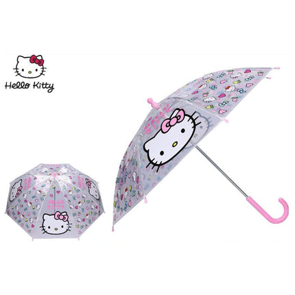 Ombrello Trasparente Hello Kitty Bambina Pioggia Cupola Bimba Rosa