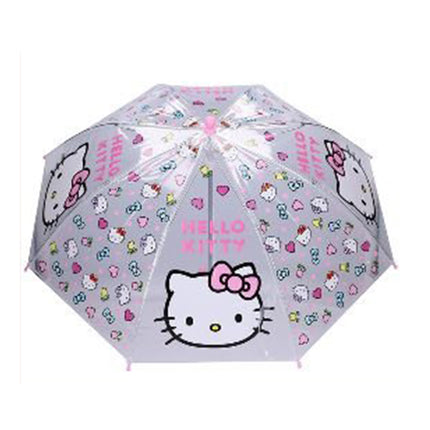 Ombrello Trasparente Hello Kitty Bambina Pioggia Cupola Bimba Rosa