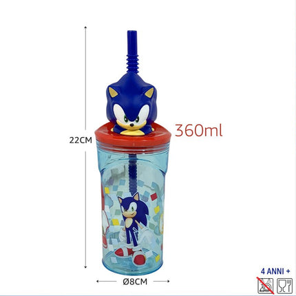 BICCHIERE 3D CON CANNUCCIA ML.360 DIVERSE FANTASIE CARTONI ANIMATI EOL Distribuzione