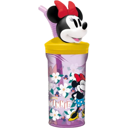 BICCHIERE 3D CON CANNUCCIA ML.360 DIVERSE FANTASIE CARTONI ANIMATI Minnie EOL Distribuzione