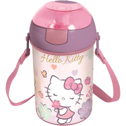 BORRACCIA CON TRACOLLA ML.450 DIVERSE FANTASIE CARTONI ANIMATI Hello Kitty EOL Distribuzione