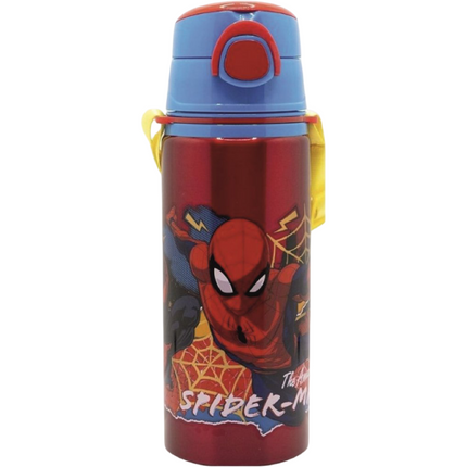 BORRACCIA ALLUMINIO CON TRACOLLA ML.730 DIVERSE FANTASIE CARTONI ANIMATI Spiderman EOL Distribuzione