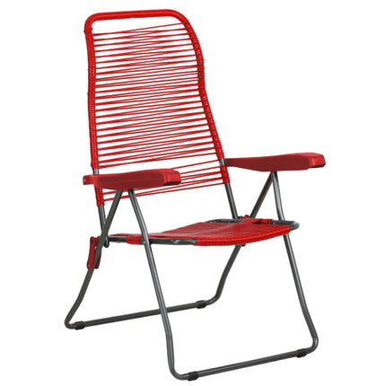 Sdraio Lipari Pieghevole da Esterno, PVC Colorato su Telaio in Acciaio, 5 Posizioni Reclinabili, 62x64x105 cm Metal Far