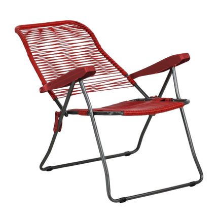 Sdraio Lipari Pieghevole da Esterno, PVC Colorato su Telaio in Acciaio, 5 Posizioni Reclinabili, 62x64x105 cm Metal Far